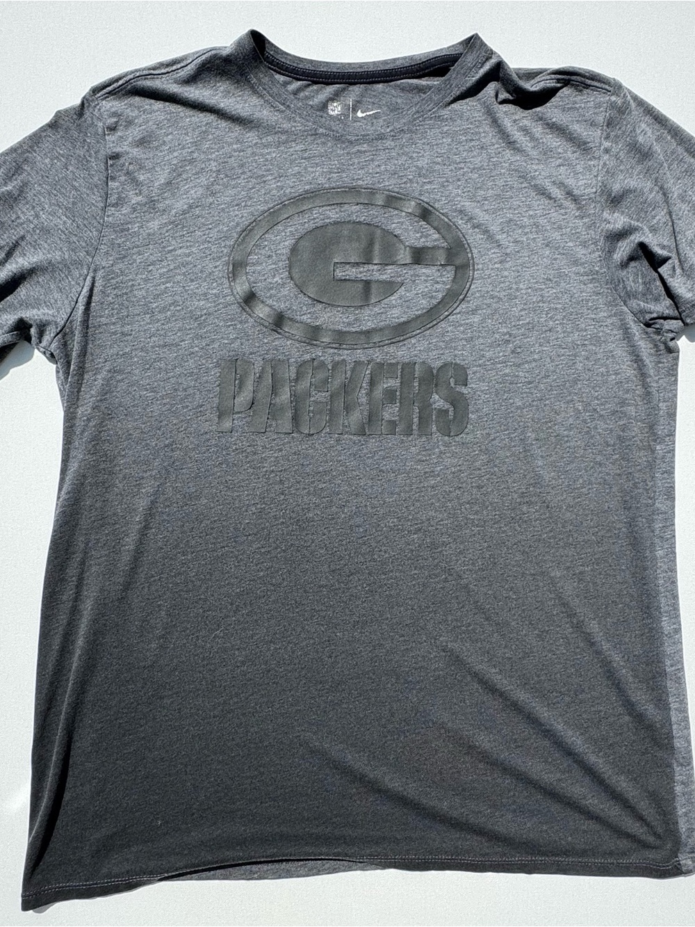Nike Men’s Charcoal Gray Green Bay Packers Tone-on-Tone Tee